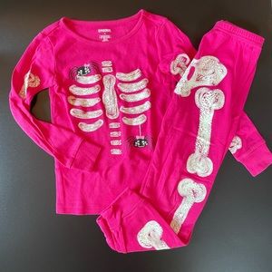 Girls glow-in-the-dark skeleton pajamas